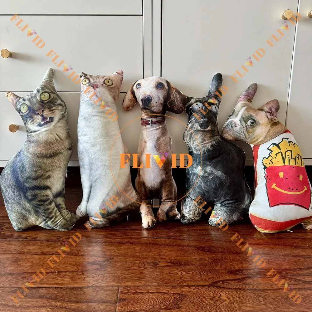 Custom Hot Dog Cat Ugly Zany Pillow, Animals Pillows,Personalized Pet Pillow from Photo,Pet Loss Memorial Gift,Pet Lover Gift 5