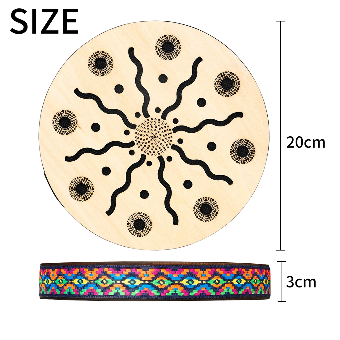 SLADE 8 Inch Stream Drum Sun Pattern Sound Therapy Instrument Imitates Stream Water Sound Drum Orff Early Education Instrument