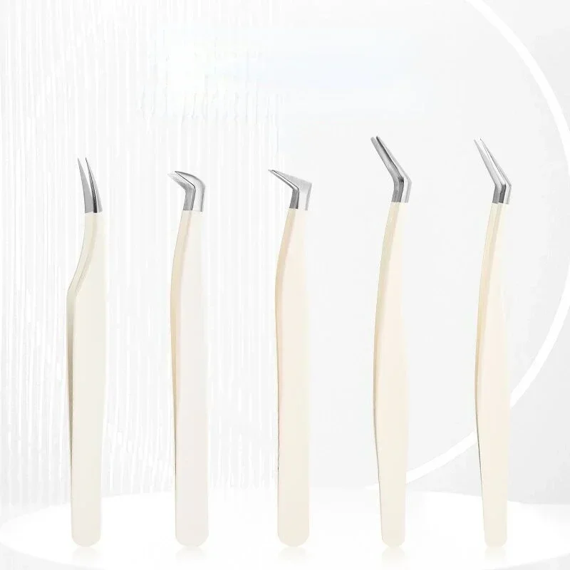 Fiber Tip Eyelash Extension Tweezer Volume Isolation Precise Lash Tweezers Nano Technology Eyebrow From Makeup Eyelash Tweezers 3