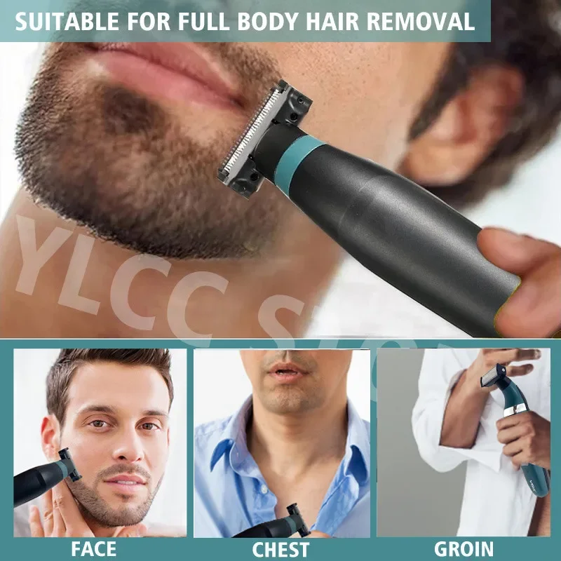 VGR Pubic Hair Trimmer Shaver for Men Body Groomer for Groin & Balls Replaceable Blade Electric Razor IPX5 Waterproof Epilator 2