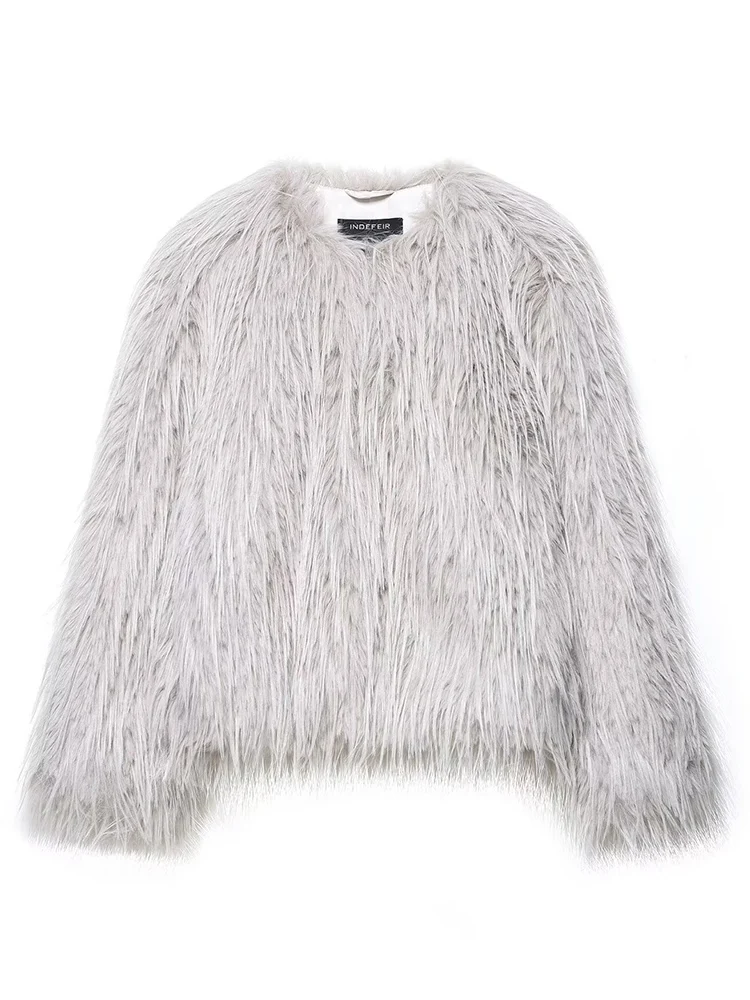 Women's Winter Jacket New Fashion Faux Fur Jackets For Women Long Sleeve Fluffy Thick Warm Coat Chic Elegant Loose New Outerwear