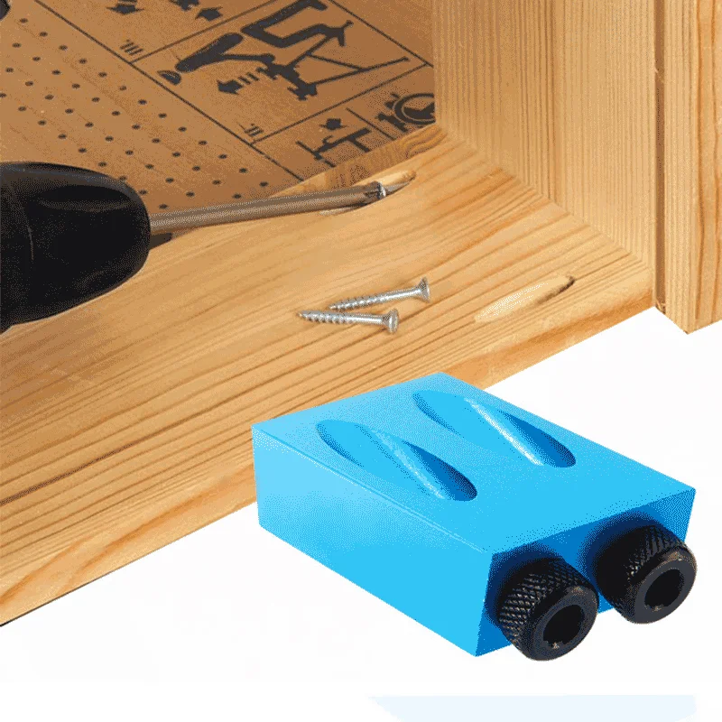 Woodworking drill tool set 14pc 15 &deg; Oblique Hole Locator 7pc Drilling Regulator Limit Three-point
