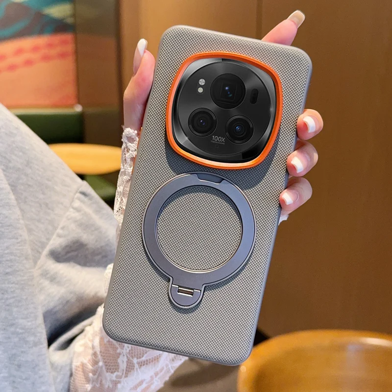 Solid Color Rotating Magnetic Stand Anti-Drop & Anti-Fingerprint Phone Case