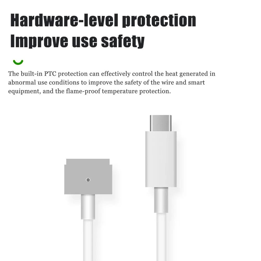 USB C 타입 암-마그네틱 케이블 코드 어댑터, 맥북 에어 프로 A1290 A1266 A1175 A1150 A1243 A1229 충전 컨버터