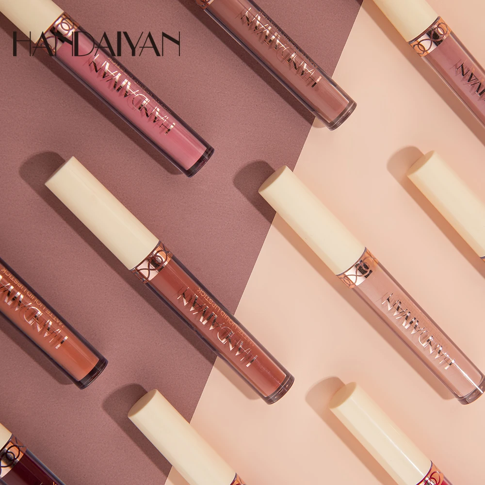 HANDAIYAN Matte Velvet 12-Color Lip Gloss Liquid Lipstick - Long-lasting, Waterproof Lip Tint 4