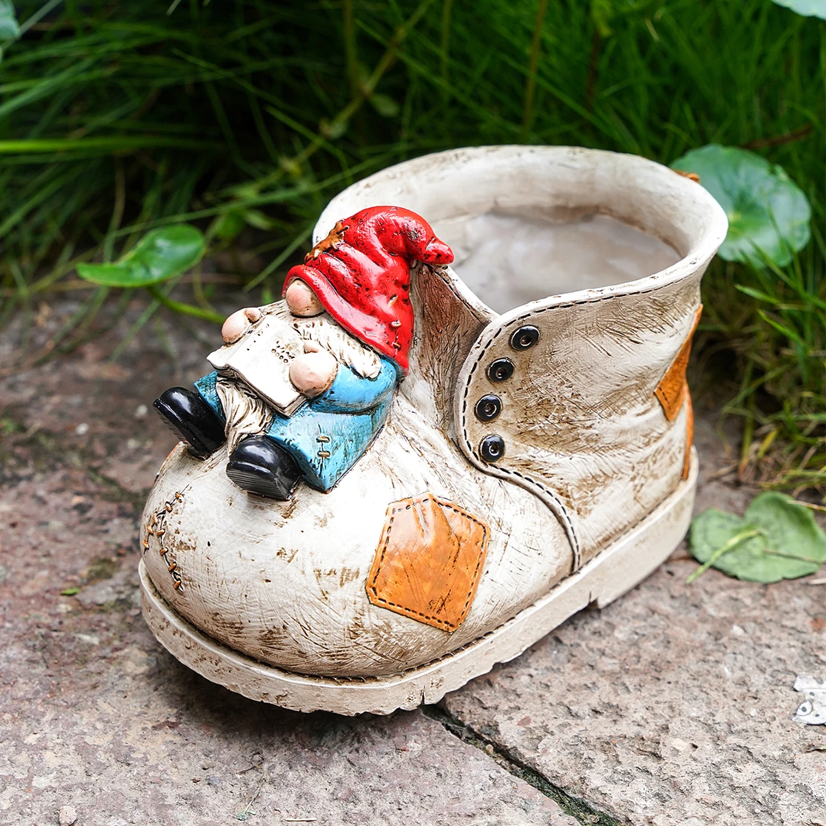 1PC, boot-shaped succulent vase, succulent flowerpot, hand-painted decorative flowerpot made of colorful resin material