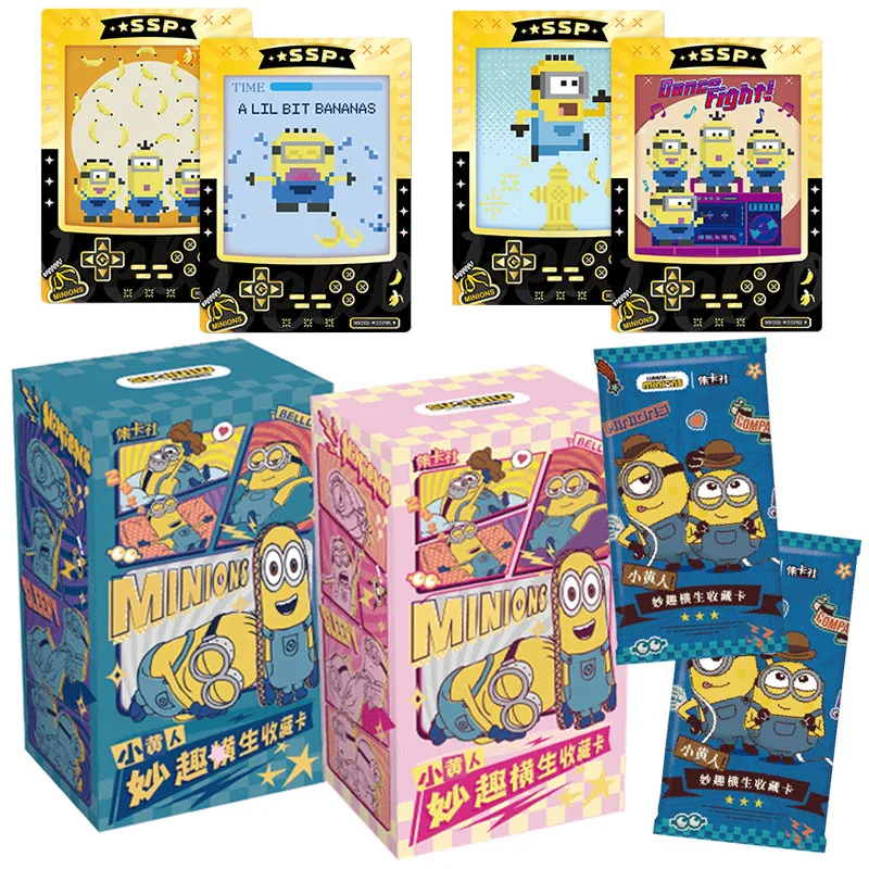Anime Minions Cards Genuine Legated Minions Big Eyes Movie Black Gold Game Machine Collection Card Bambini Regali Di Natale