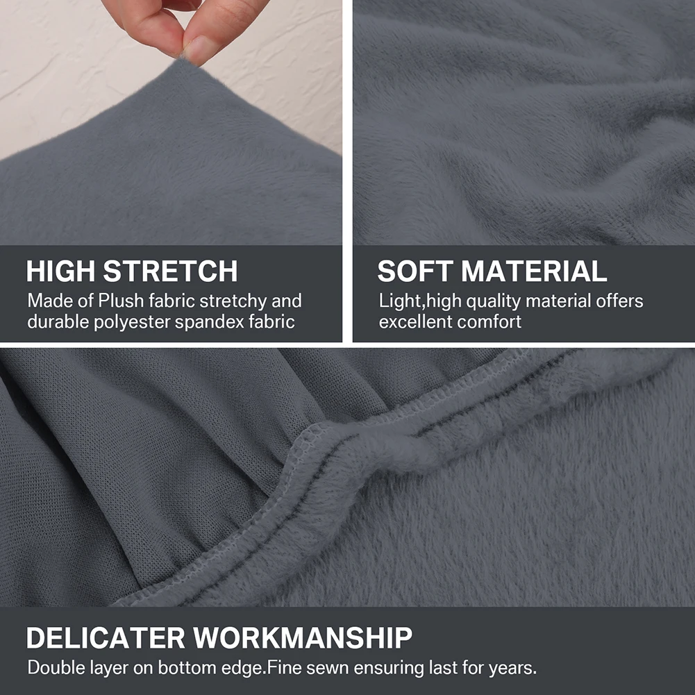 Velvet Stretch Couch Cushion Cover Plush Sofa Cushion Slipcover for Chair Loveseat Sofa Cushion Furniture Protector Seat Cover 3