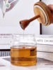 1/2/3pc Glass Honey Jar Honey Pot Airtight Advanced Glass Sealed Tank Mixing Rod with Wooden Cover Transparent Honey Bottle 4