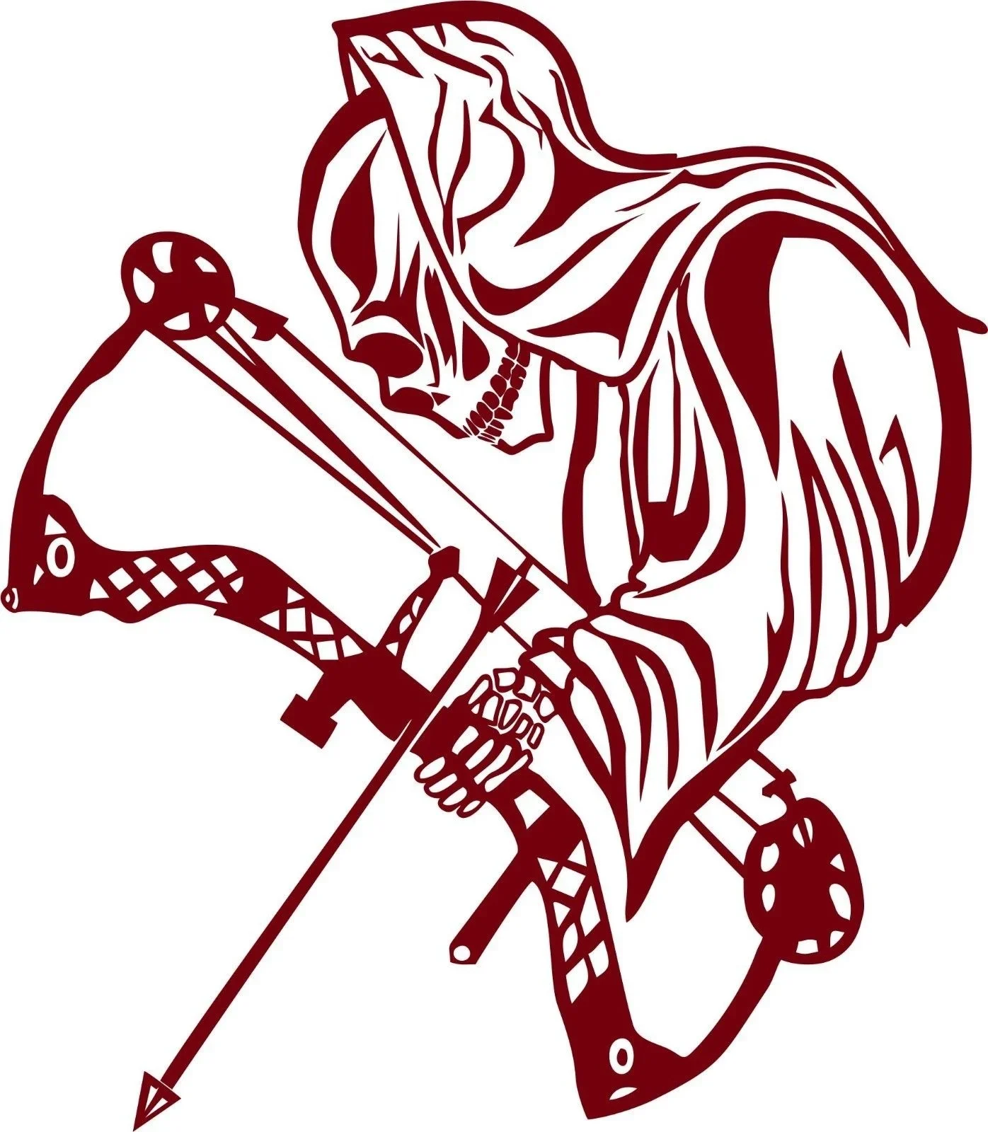 For 2Pcs Archery Grim Reaper Bow Arrow Deer Hunting Hunter Window Vinyl Decal Sticker