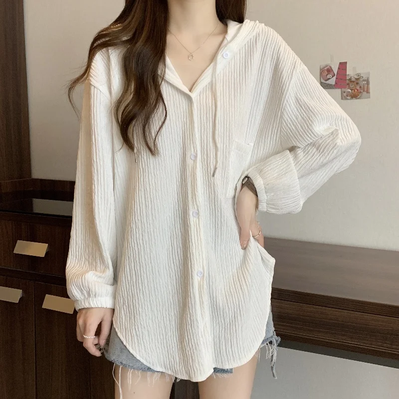 

Thin hoody jacket for women, women casual solid color, Loise office lady 2024