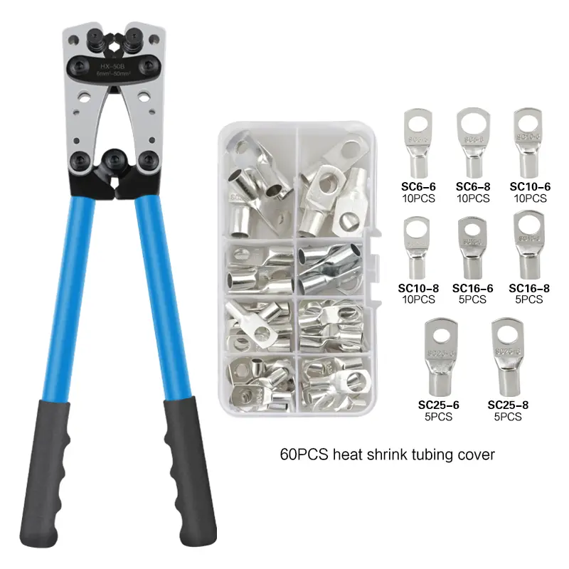 Portable Cable Manual Crimping Tool HX-50B Crimping Pliers 6-50mm²/ AWG 10-0 Ferrule Terminal Crimper Hexagonal Wiring Pliers image 8