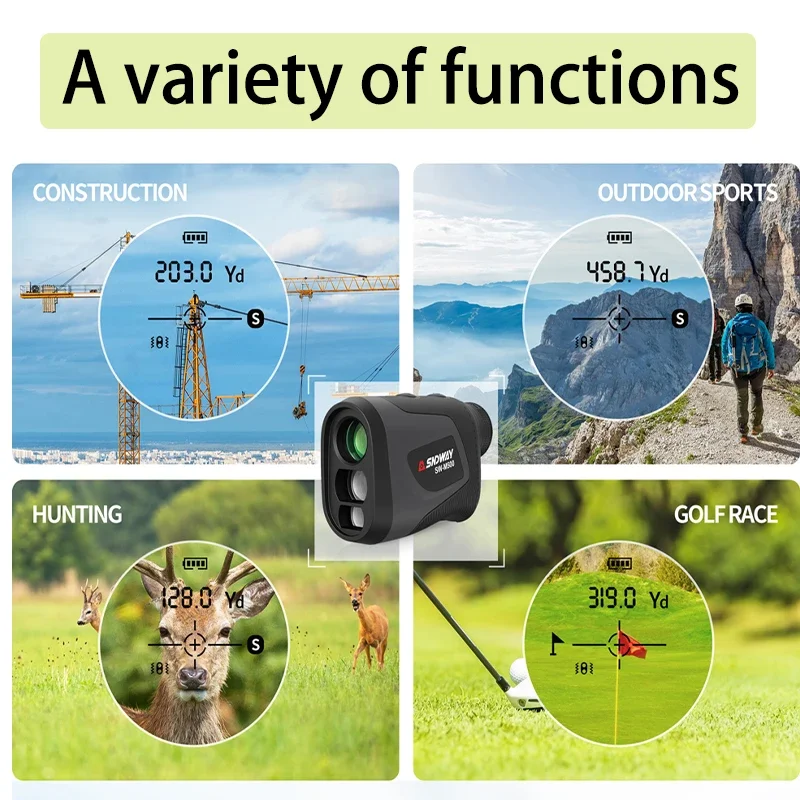 SNDWAY SW-M500/700/1000 Golf Laser Rangefinde Rechargeable Battery,Slope and Flag Pole Lock Vibration for Golfing,Hunting,Survey
