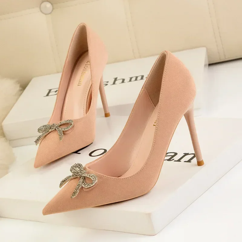 

Luxury Fashion Sweet High Heeled Shoes Women's Shoes Stiletto Shallow Mouth Bowknot Shoes Women's Luxury High Heel