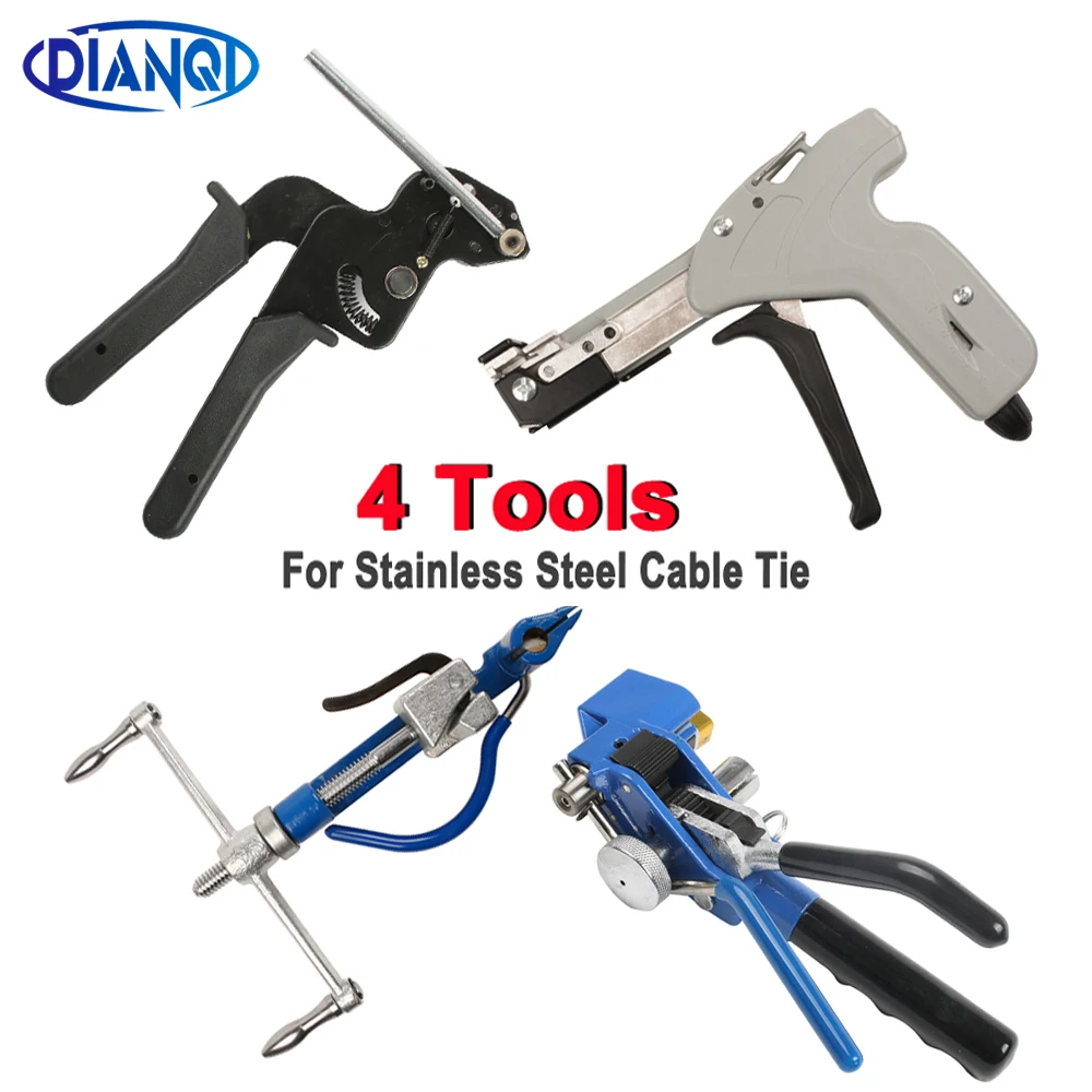 Stainless Steel Cable Tie Gun Zip Plier Bundle Tool Tensioning Cutter/Fastener 