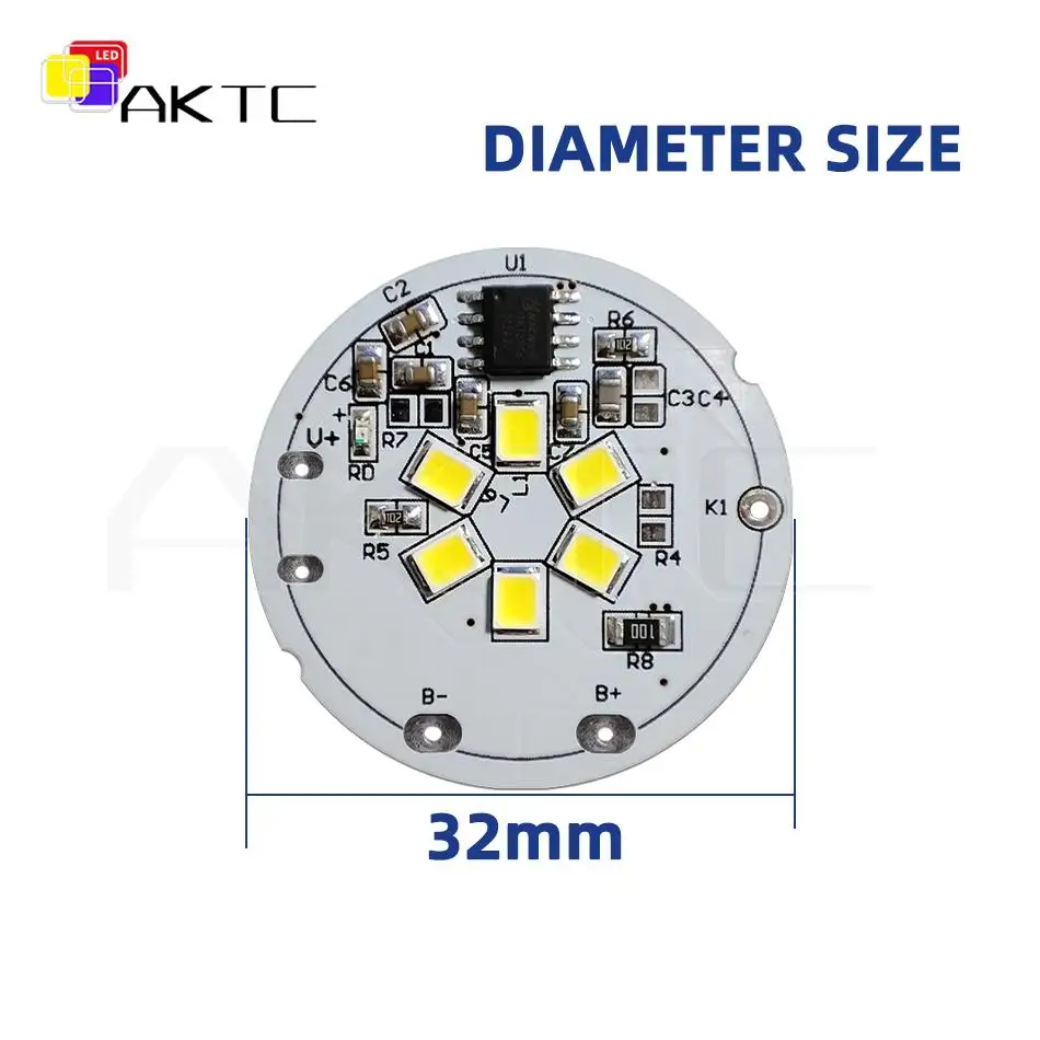 5 Pcs 5V Round LED Light Board Single Color Warm/White 3-Level Dimming Compatible Touch On/Off Control/3.7V Battery/Charging led modules led module