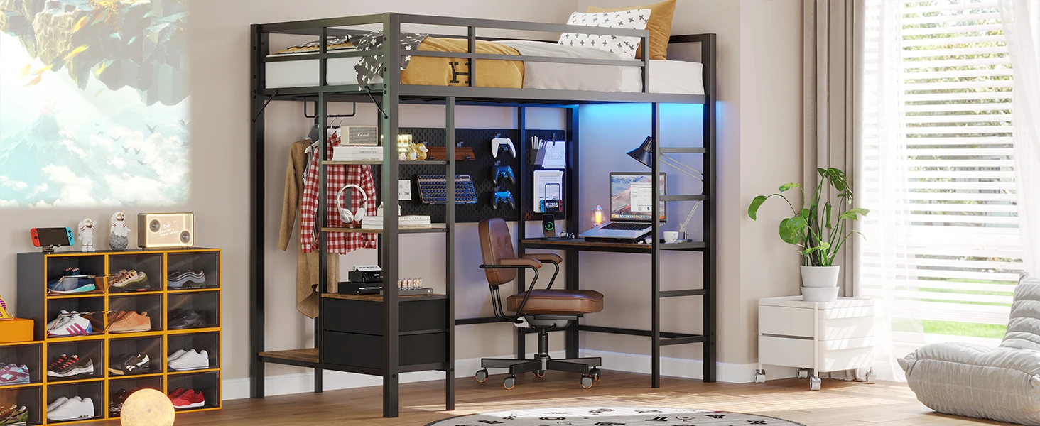 loft bed with desk