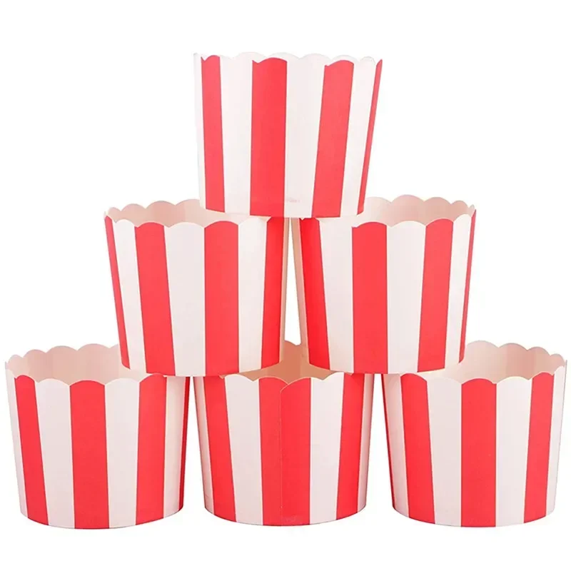 50pcs Stripe Cupcake Paper Cup Greaseproof Cupcake Wrapper Paper Muffin Cupcake Baking Cup Cupcake For  Party