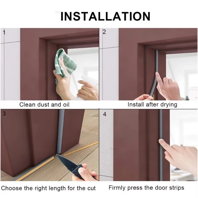 Weatherproof Self-Adhesive Door and Window Insulation Strip - Noise Reduction & Draft Stopper Tape (Available in 5m/10m)