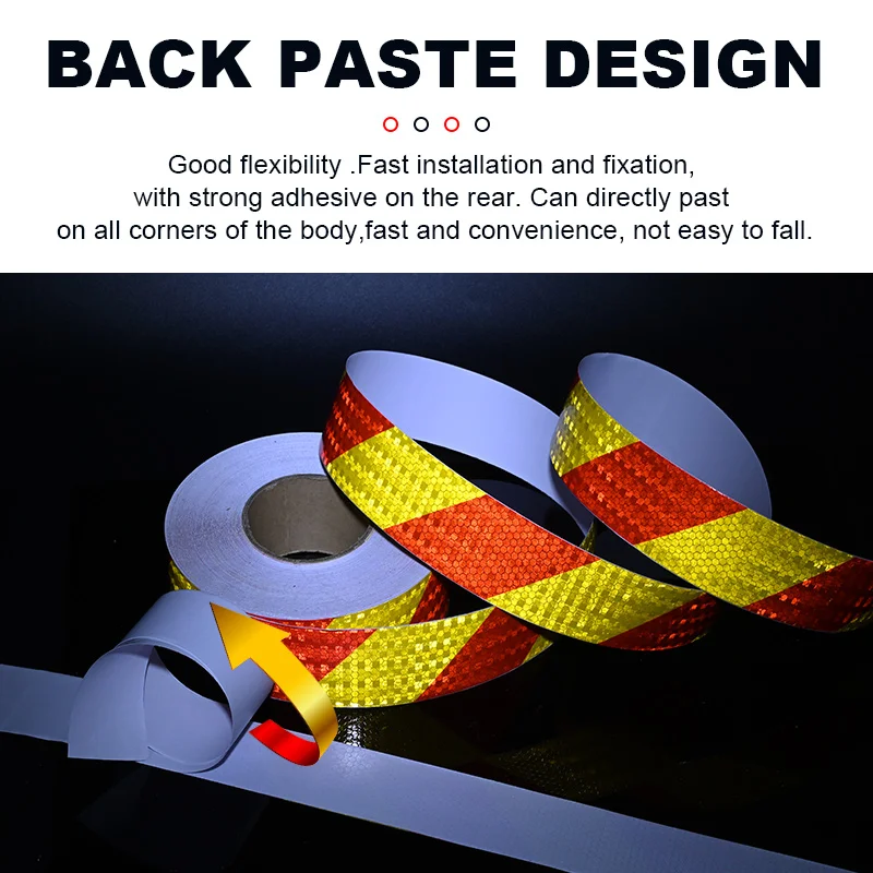 Reflective Tape Self Adhesive 2inchX33ft Yellow-Black Yellow-Red Twill Waterproof Reflector Safety Tape for Marking Area Vehicle