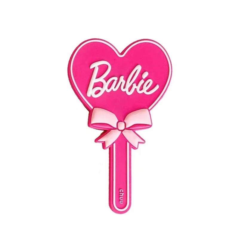 1PcsKawaiiBarbieAnimeHeartShapedBowknotHandheldMakeupMirror
