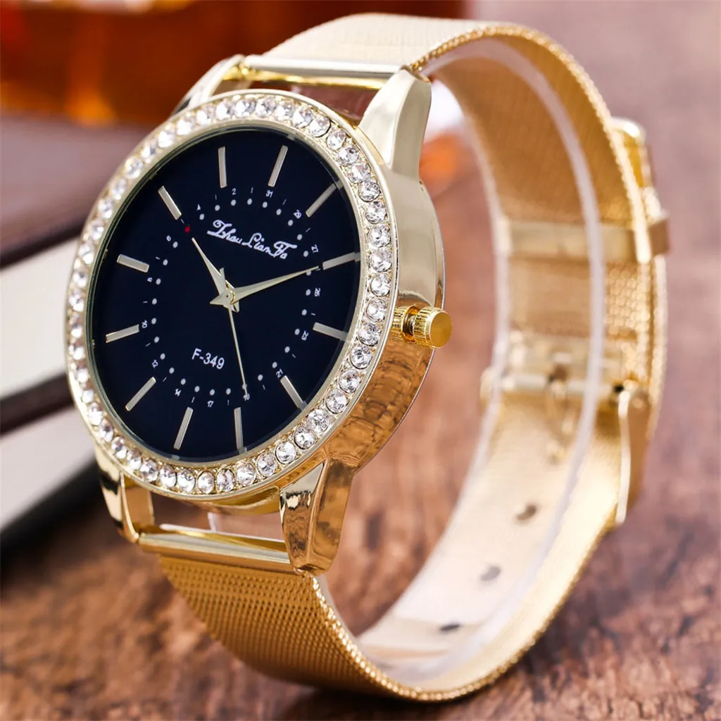 

Модные деловые кварцевые наручные часы для женщин, женские часы, роскошный Алмазный циферблат, стальной ремешок, женские часы, женские часы