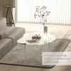 Acrylic Cloud Shaped Coffee Table, Modern Irregular Waterfall Transparent Coffee Table Furniture, with 3 Solid Bubble Legs 5