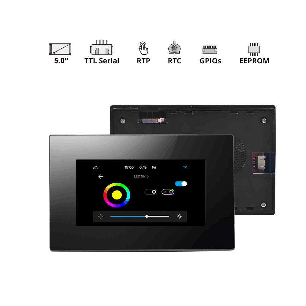 

New 5.0" Nextion Intelligent Series NX8048P050-011R-Y Resistive HMI Touch Display with enclosure