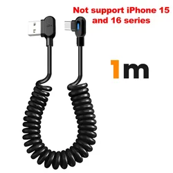 6A Dual Elbow USB C to Type C Fast Charging Spring Cable (Usb to type c 1m)