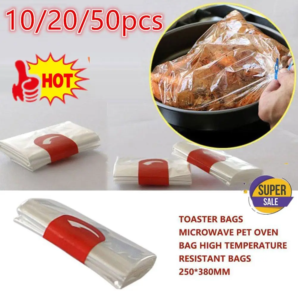 10/20/50pcs Turkey Bag Oven Roasting Bags Baking Sleeve Slow Cooker Turkey Baking Bag Crock Pot Liners for Cooking Oven