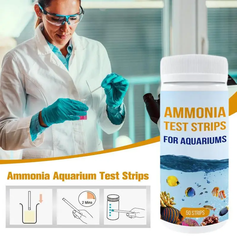 Ammonia Test Strips 50 Count Water Testing Aquarium Test Strips Ammonia Tester Safe Water Kit For Quality