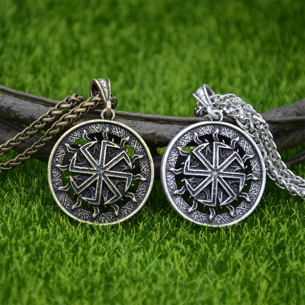 Slavic Kolovrat Pendant Necklace For Women Men Sun Amulet Talisman Pendants Charms For Jewelry Making Supplies
