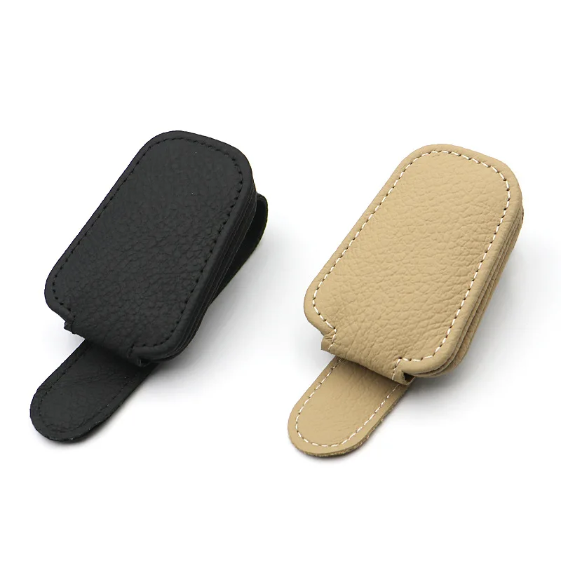 Hanging Car Glasses Holder Sunglasses Clip PU Leather Sun Visor Car Accessories sunglasses clip sunglasses holder eyeglass hanger clip glasses holder eyeglass holder eyeglasses storage holder rubber glasses holder