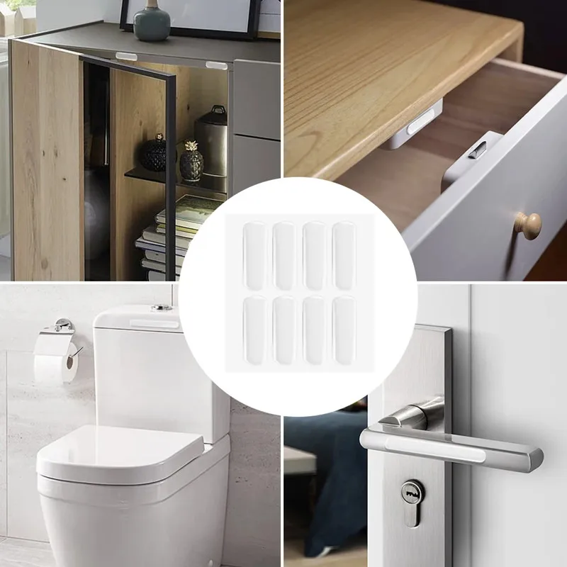 Transparent Round Self Adhesive Silicone Door Stoppers Home Anti-Collisions Wall Furniture Protectors