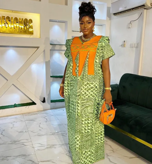 Amina Embroidered Boubou Dress - Image 3