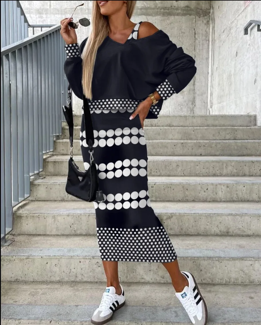 [daily] ライン Vネック ツーピース セット Amazon.com: XIEERDUO FASHION: 2 PIECE SET