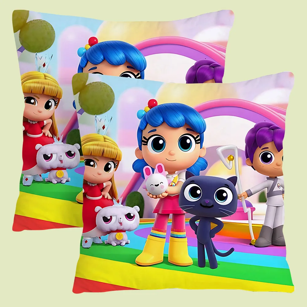 True and The Rainbow Kingdom Pillow Covers Cartoon Sofa Decorative Home Double-sided Printing Short Plush Cute Cushion Cover 4