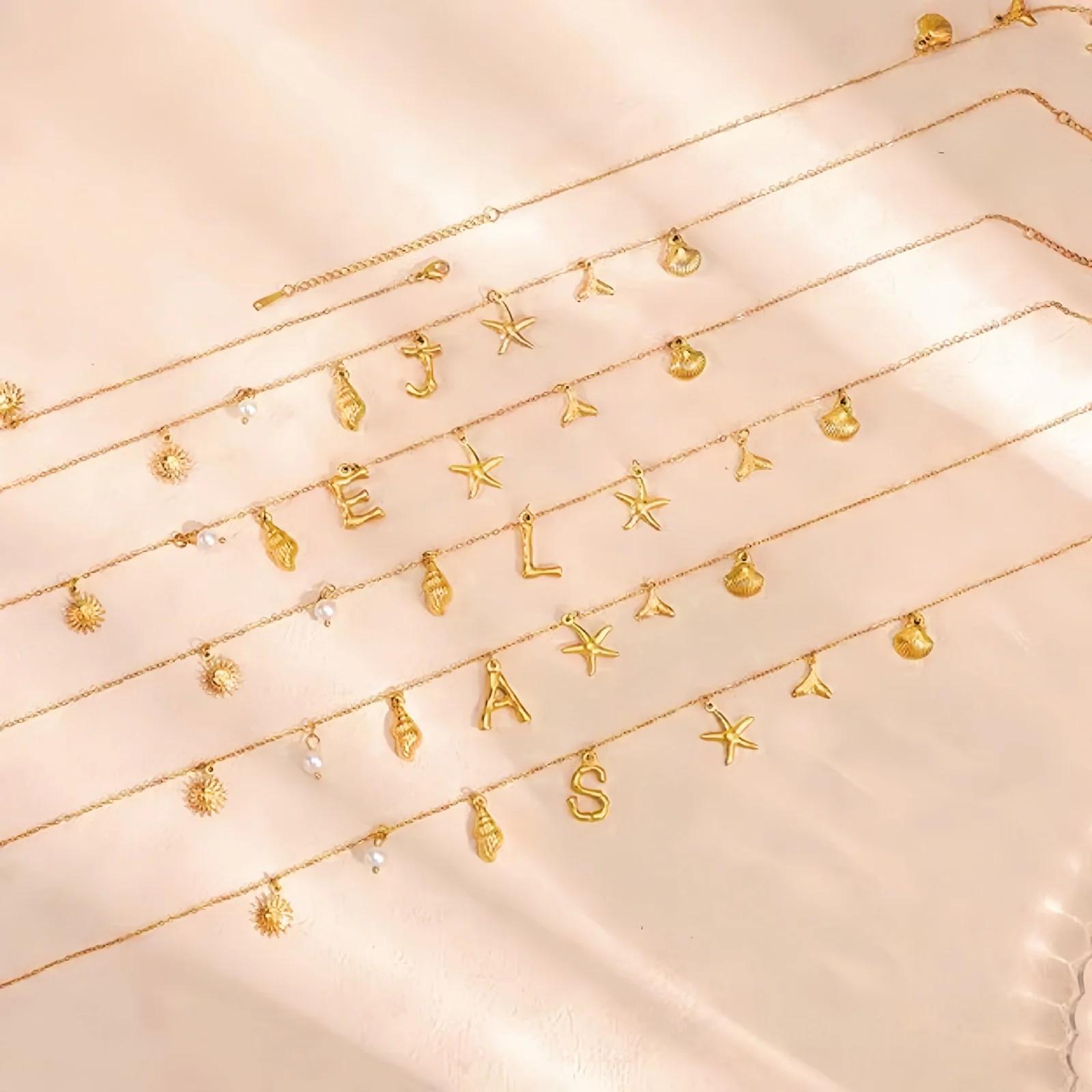 Starfish Initial Charm Necklace 6