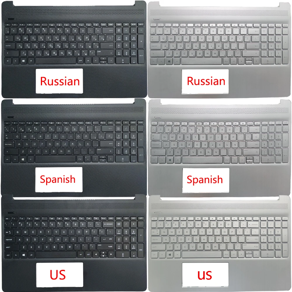 Capa de Teclado com Palmrest Upper Cover hp 15-dy 15t-dy 15-ef 15s-eq 15s-fq Tpn-q222 Russo Espanhol Eua Latim Reino Unido Itália Novo