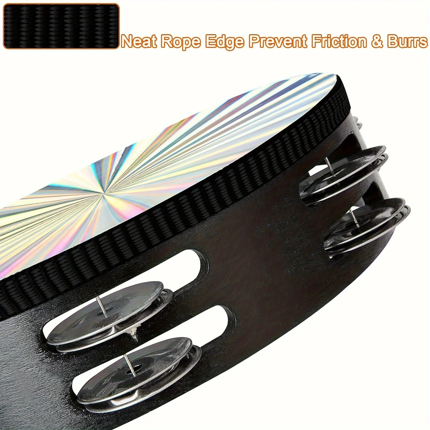 Hand tambourine 1Pc Radiant Tambourine 6/8/10 inch Musical Educational Instrument Rhythm Percussion Double Row