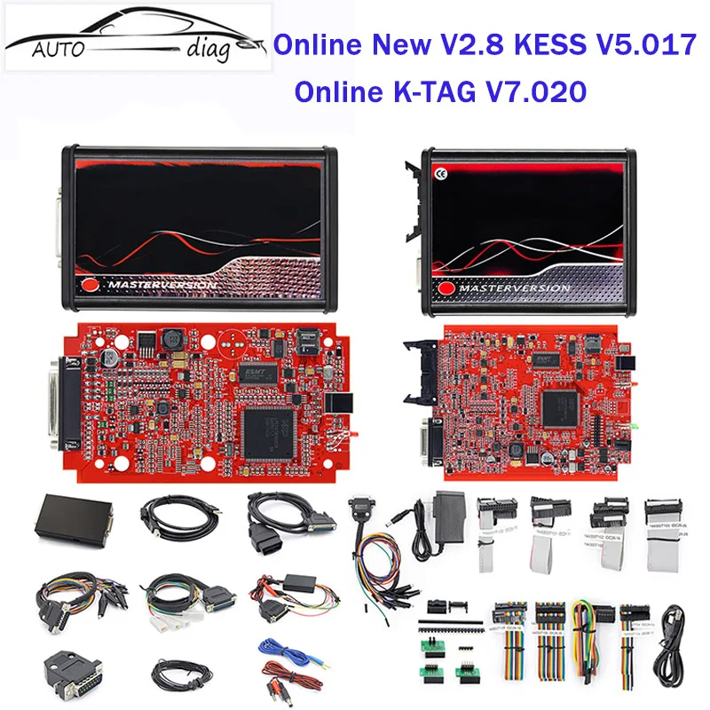 Unlimited 2.80 2.25 Eu Red Kess K-Tag Online Kess V5.017 Ktag V7.020 Master Chip Tuning Kit Obd 2 Obd2 Car Ecu Programmer Tool