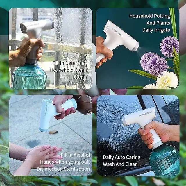 900 Ml -Es Hordozható Elektromos Öntözés Can Kerti Permetezőgép Usb Újratölthető Nano Gőzvízpermet Automatikus - Image 2