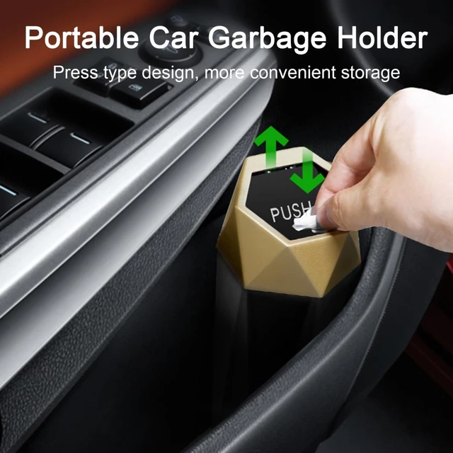 Car Trash Can with Lid,Mini Vehicle Trash Bin Car Dustbin Garbage
