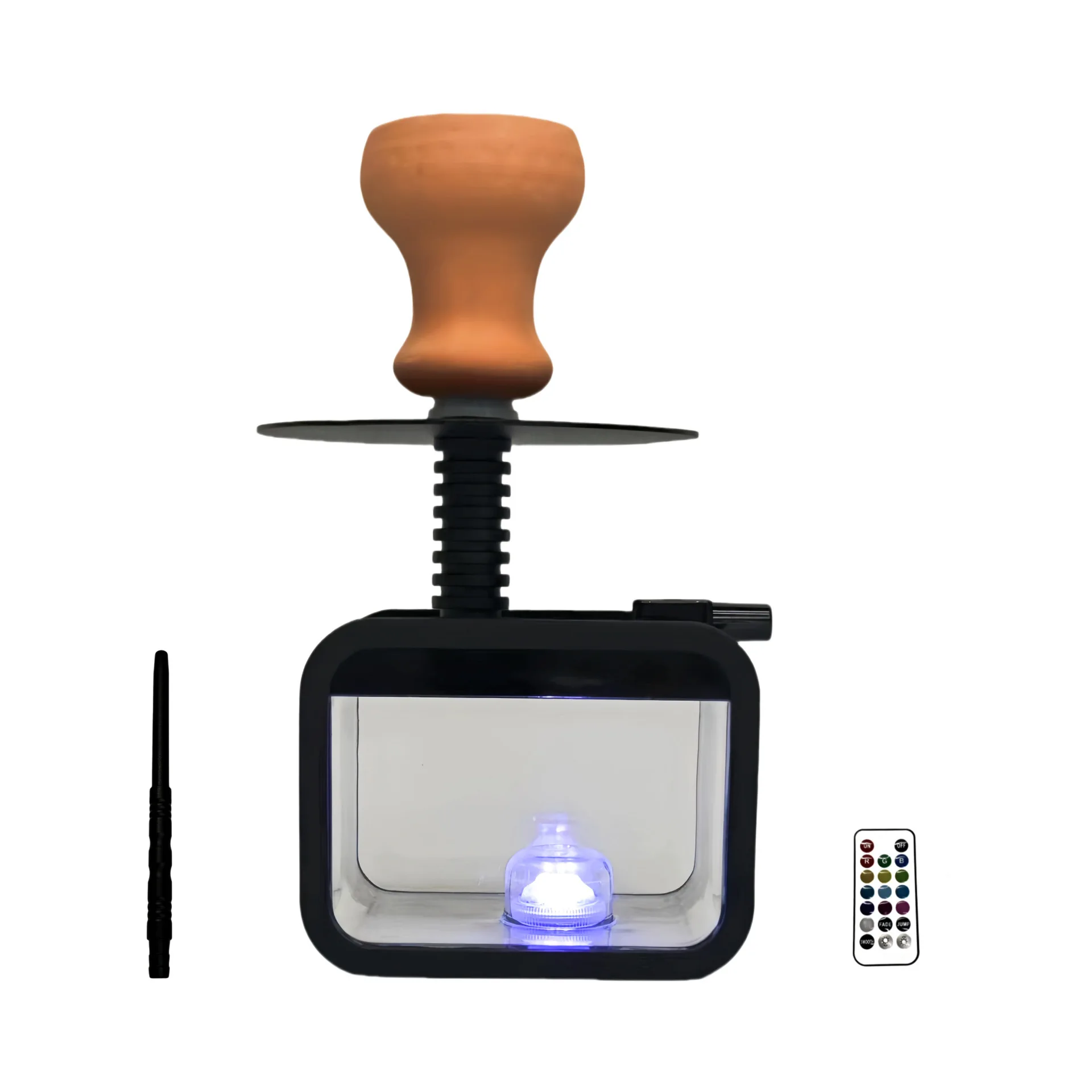 Small Size Acrylic Hookah, Outdoor Portable Shisha, Full Set, LED Light, Single Pipe, Narguile Complete Narghile
