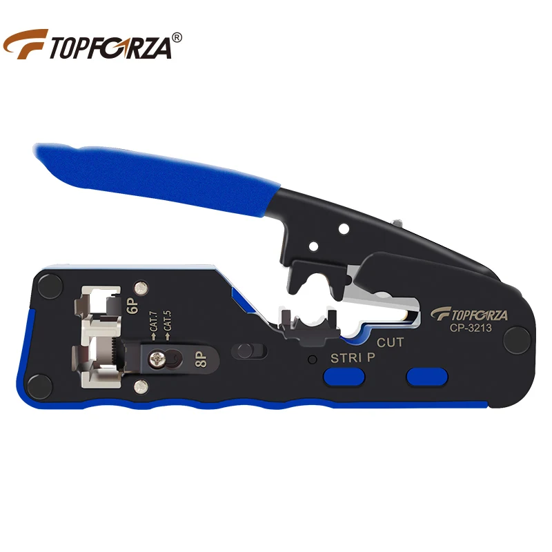 

RJ45 Modular Crimper Pass through Plus Crimping Tool Network Wire Cutter Wire Stripper RJ11 RJ12 CAT5 CAT7 Connector Crimp Plier