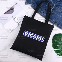 

Ricard Funny Shopping Bag Graphic Tote Harajuku Women Canvas Black Shoulder Bag Female Ulzzang Eco Large-Capacity