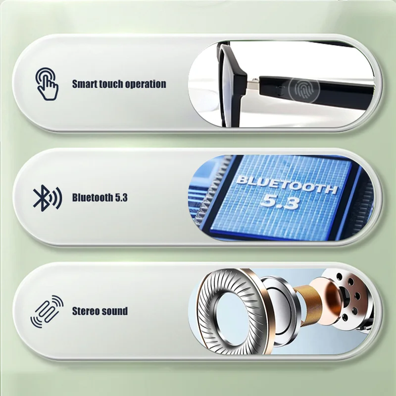 LIGE New AI Voice Bluetooth Call Smart Glasses Sports Headphones Polarized Blue Light Anti-UV Waterproof Lenses Music Sunglasses