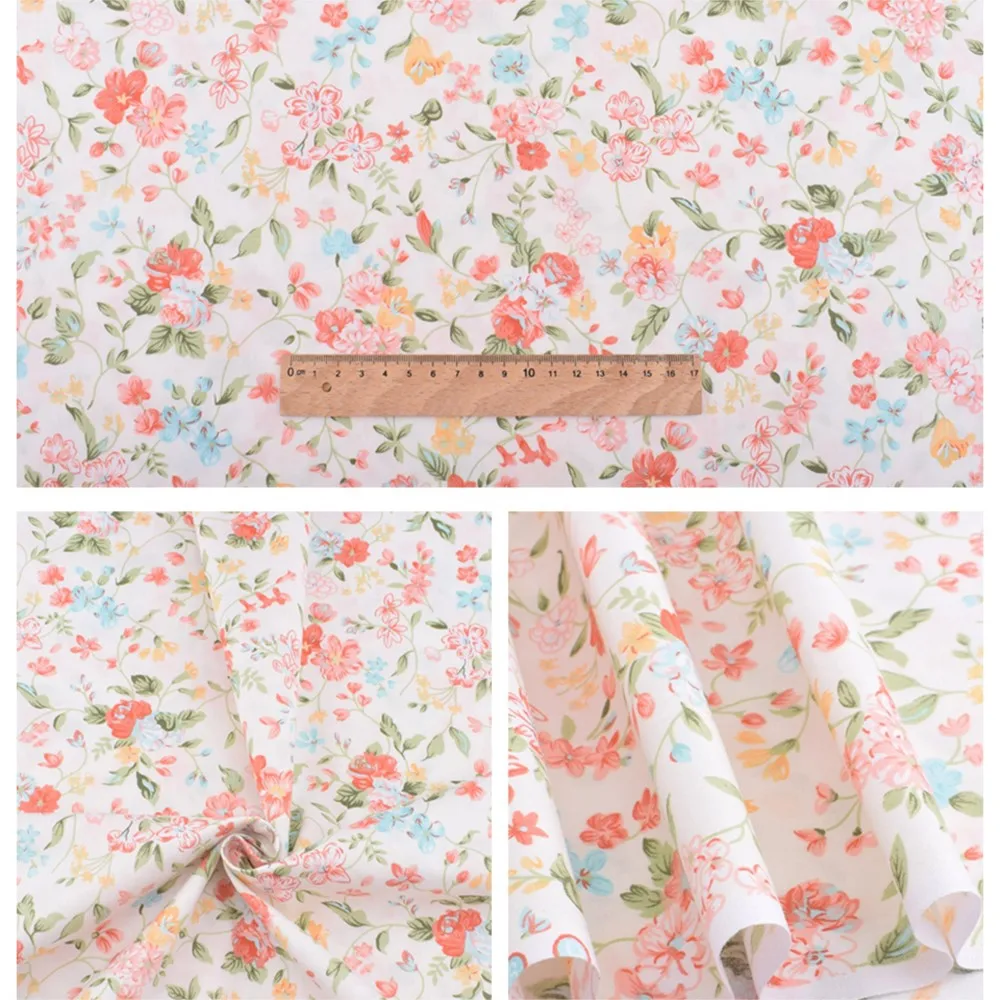 Chainho,Printed Twill Weave Cotton Fabric,DIY Sewing Quilting Material,Patchwork Cloth,Patchwork Cloth,8 Designs,2 Sizes,15C383