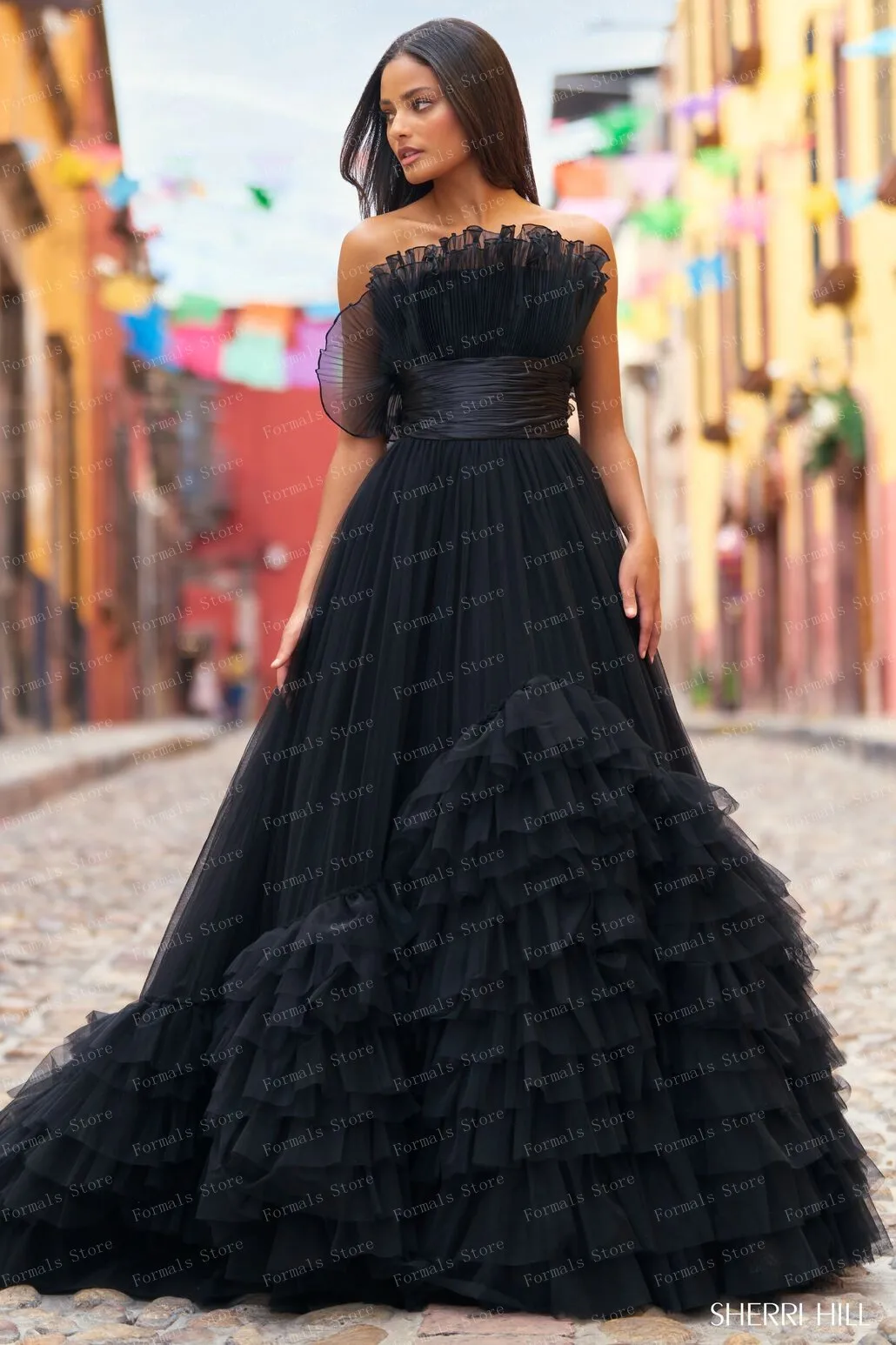 Simple Strapless Fluffy Ball Gown Quinceanera Dresses Vintage Prom Dre –  Viniodress