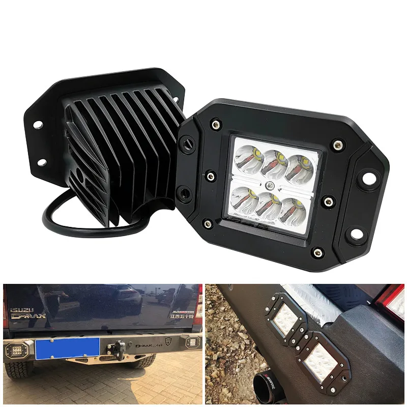 1Pc/2Pcs Motorcycle LED Fog Lamp Work Light 12V 24V 12W 6SMD 6000K Spotlight For Truck SUV ATV Motorcycle Accessories Universal